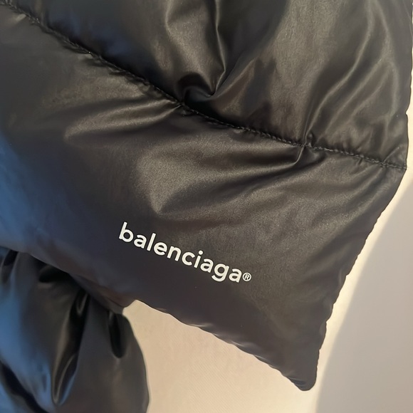 Balenciaga Puff Black Scarf 58”x12” - Picture 3 of 6